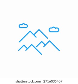 mountain range clouds icon sign vector