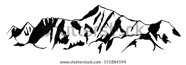 山岳地帯の図面 簡単なベクターイラスト のベクター画像素材 ロイヤリティフリー