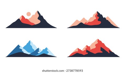 Mountain Range Horiz clean elegant color illustration