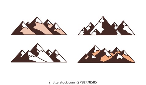 Mountain Range Horiz minimal graphic color vector