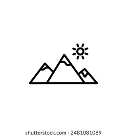Mountain Range Icon for Outdoor Adventure and Travel Guides