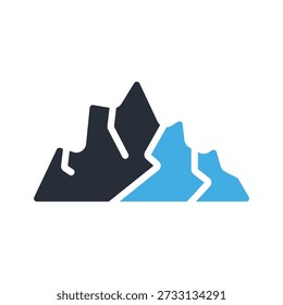 mountain range icons minimalist flat style design, mountain range Vector illustration  on white background