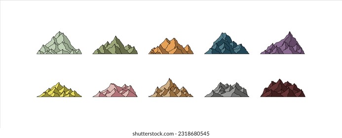 Mountain Range Illustration Vector Set
