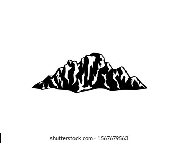 Mountain range isolated on white. Vector illustration.