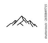Mountain range line art. Simple minimalist hills landscape for logo or icon.