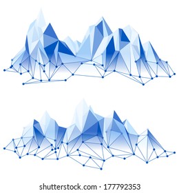 Mountain range in low poly style