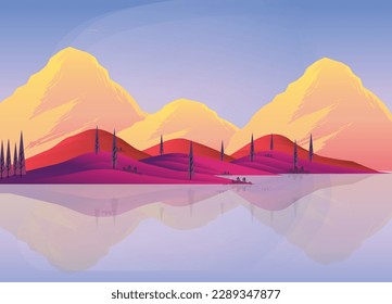 Naturhintergrund der Gebirgskette, Tapete