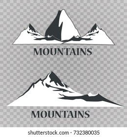 Mountain range. On a transparent background.
