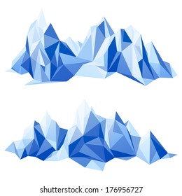 Mountain range in origami style