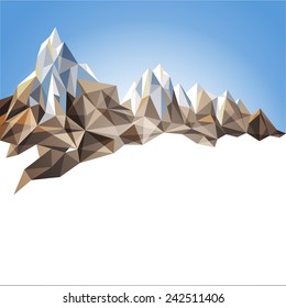 Mountain range in origami style