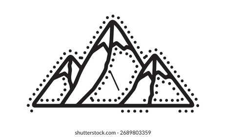 Contorno de la cordillera con textura punteada