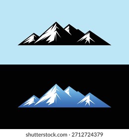 Mountain Range Peaks Silhueta Dramática Vetor