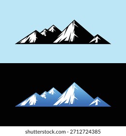 Mountain Range Peaks Silhueta Dramática Vetor