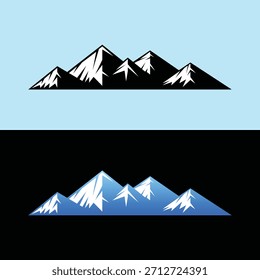 Mountain Range Peaks Silhueta Dramática Vetor