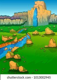 Mountain Range , River and Green Valley