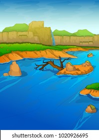 Mountain Range , River and Green Valley