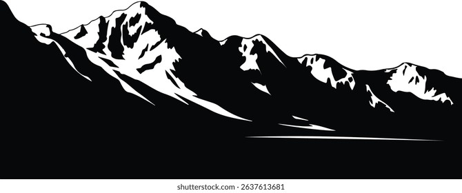 Mountain range or rock. Nature, environment vector illustration