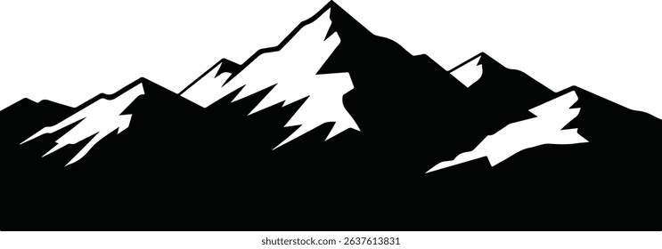 Mountain range or rock. Nature, environment vector illustration