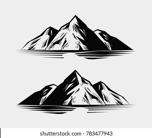 Mountain range or rock. Nature vector illustration