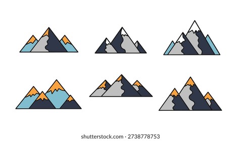 Mountain Range Silho contemporary color design vector