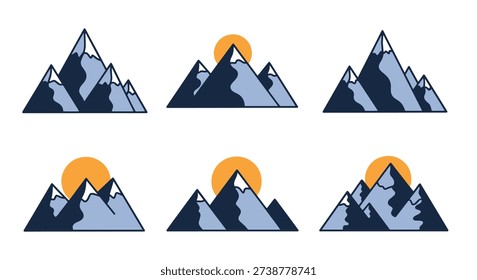 Mountain Range Silho creative modern color illustration
