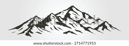 mountain range in silhouette against black background. Suitable for backgrounds, banner designs, nature themed projects, and outdoor graphics