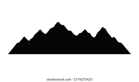 mountain range silhouette against white background high quality