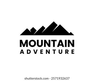 Mountain Range Silhouette Landscape Outdoor Travel Adventure Vector Logo Design Illustration