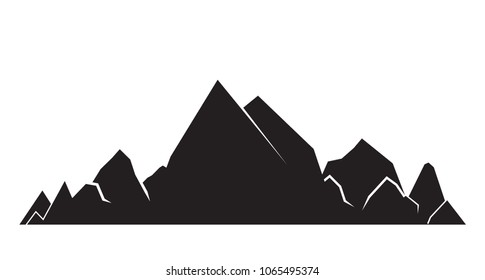 mountain range silhouette on white background