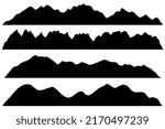 mountain range silhouette, mountain ridge