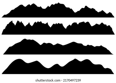 mountain range silhouette, mountain ridge