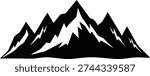 Mountain range silhouette vector icon landscape adventure