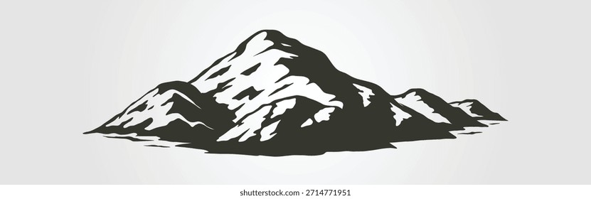 Silhouette Vektor Bergkette ideal für Outdoor, Natur, Abenteuer, Reisen, Tourismus-Designs, Logos, Drucke, Dekorationen und Banner