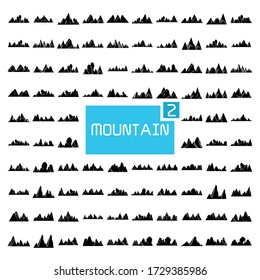 mountain range silhouette vector illustration set