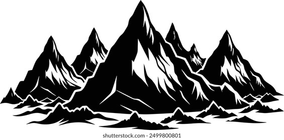 Mountain Range Silhouette Vector Illustration