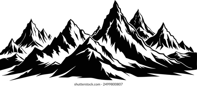 Mountain Range Silhouette Vector Illustration