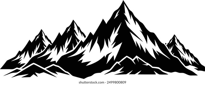 Mountain Range Silhouette Vector Illustration