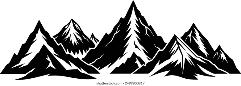 Mountain Range Silhouette Vector Illustration