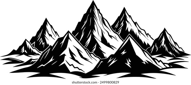 Mountain Range Silhouette Vector Illustration