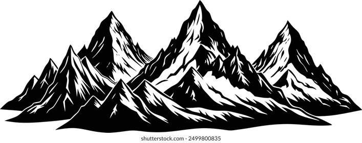 Ilustración vectorial de la silueta de la cordillera
