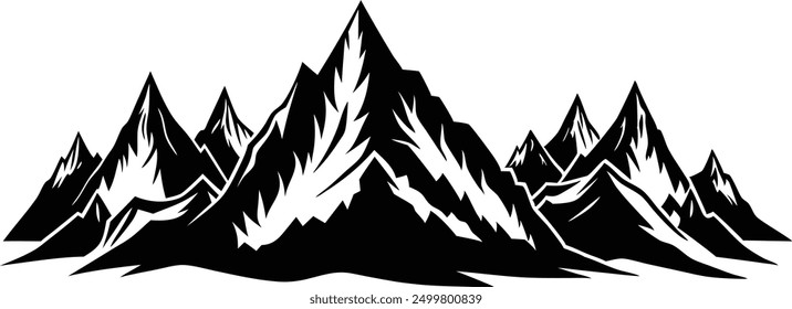 Mountain Range Silhouette Vector Illustration