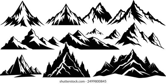 Mountain Range Silhouette Vector Illustration