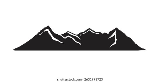 Mountain Range Silhouette vector illustration design or Mountain icon or Mountain logo 