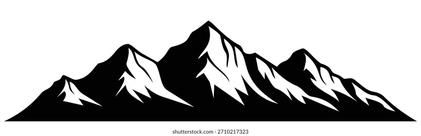 Mountain Range Silhouette Vector Illustration