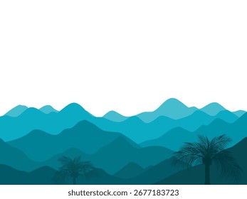 mountain range silhouette with white background