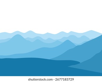 Bergkette Silhouette mit weißem Hintergrund