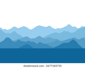 mountain range silhouette with white background