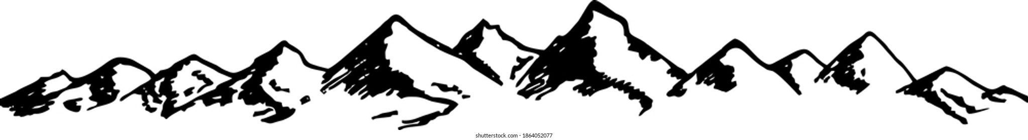 Mountain Silhouette Line Images, Stock Photos & Vectors | Shutterstock