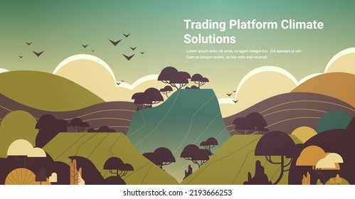 Mountain Range Summer Landscape Nature Background Trading Platform Climate Solutions Concept