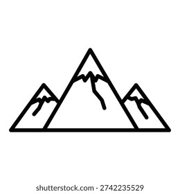 Mountain Range Vector Illustration - Snowy Peaks Icon for Adventure and Nature